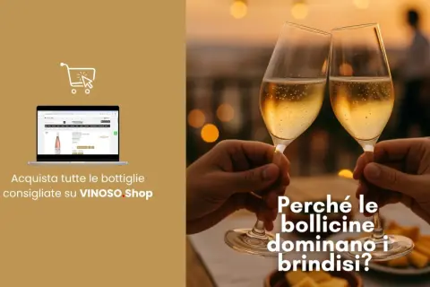 Due calici di spumante, simbolo di brindisi e celebrazione, perfetti per ogni occasione. Scopri il fascino del metodo classico su VINOSO.Shop.
