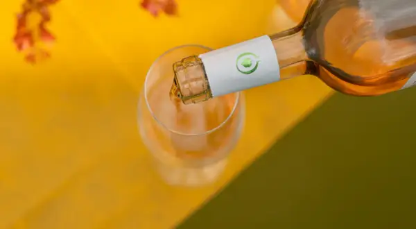Versando vino rosato in un calice, perfetto per scoprire i suoi abbinamenti con piatti leggeri e freschi.