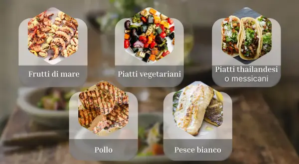 Scopri i perfetti sauvignon abbinamenti: frutti di mare, piatti vegetariani, tacos, pollo e pesce bianco.