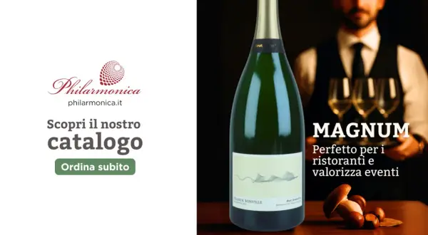 Bottiglia Magnum di champagne, perfetta per ristoranti e per valorizzare eventi. Scopri il catalogo Philarmonica.