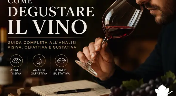 Guida alla degustazione del vino: analisi visiva, olfattiva e gustativa. Una tabella aromi vino per scoprire ogni sfumatura.